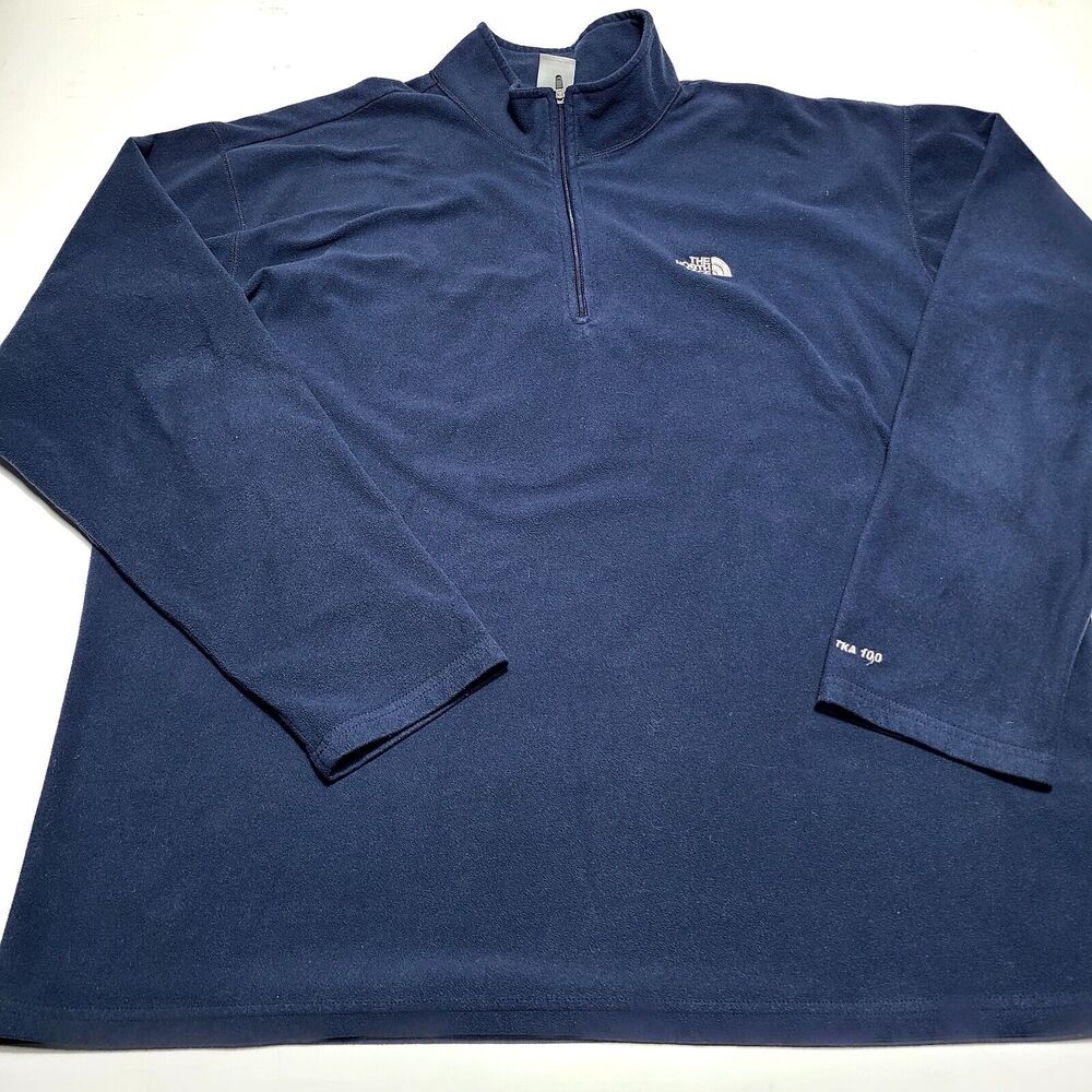 The North Face Sweater Men's Size XL Blue TKA 100 1/4 Zip Fleece Pullover